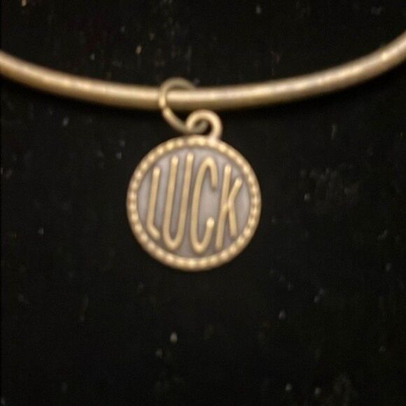 Cuff Bracelet with Removable "Luck" Charm - Picture 2 of 4